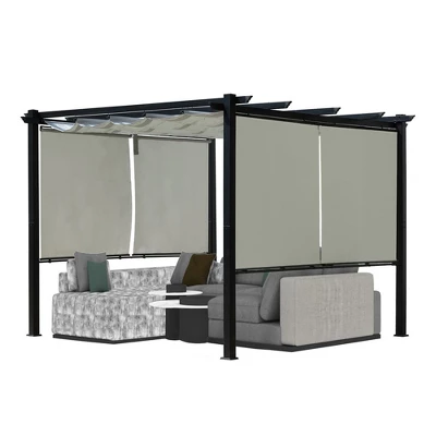 Aoodor 10 X 10 Ft Outdoor Pergola With Retractable Canopy, Aluminum Frame, 4 Pieces Patio Sun Shade Shelter For Backyard, Deck 10 Aoodor 10 X 10 Ft Outdoor Pergola With Retractable Canopy, Aluminum Frame, 4 Pieces Patio Sun Shade Shelter For Backyard, Deck - Image 8