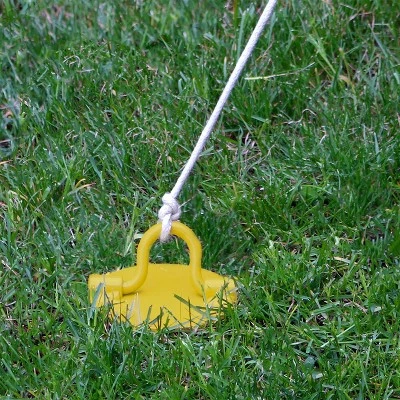 Sunnydaze Decor Sunnydaze Outdoor Tarp Tent Tie-Out Heavy-Duty Spiral Ground Anchor Stake With Folding Ring - Yellow 5 Sunnydaze Decor Sunnydaze Outdoor Tarp Tent Tie-Out Heavy-Duty Spiral Ground Anchor Stake With Folding Ring - Yellow - Image 3