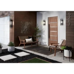 Possini Euro Design Jericho Modern Outdoor Wall Light Fixture Textured Black Steel 28" Clear Glass For Post Exterior Barn Deck House Porch Yard Patio -Garden & Outdoors GUEST 87dbdecc b3ee 434d 97ec 60a32dc60fa9