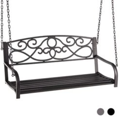 Tangkula Patio Hanging Porch Swing Outdoor 2-Person Metal Swing Bench Chair W/ Chains 20 Tangkula Patio Hanging Porch Swing Outdoor 2-Person Metal Swing Bench Chair W/ Chains -Garden & Outdoors GUEST 8b0f1898 37e8 492e ac40 9881cb2c0e41