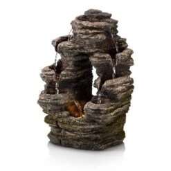 14" Layered Rock Fountain Brown - Alpine Corporation -Garden & Outdoors GUEST 8b87613c 8001 4b99 a05c 42308f63ad39