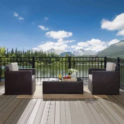 Palm Harbor 3pc All-Weather Wicker Patio Seating Set - Gray Cushions - Crosley -Garden & Outdoors GUEST 8cf0ae59 078c 46c7 b017 996b98677cbd