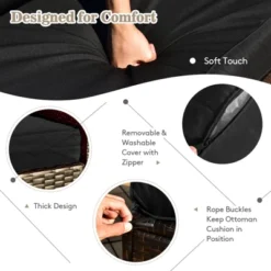 Tangkula 9PCS Outdoor Patio Furniture Set With 30" Propane Fire Pit Table PE Wicker Space-Saving Sectional Sofa Set W/ Storage Box & Cushions -Garden & Outdoors GUEST 8dea992b b516 4dd6 9fad e0b9dd5630cb