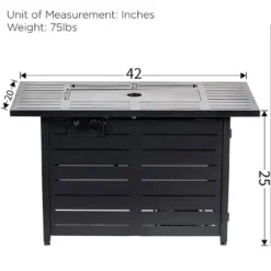 Kinger Home Propane Fire Pit Table 42-inch, 50,000 BTU CSA Certified, Rattan Wricker Aluminum Frame, Accessories Included -Garden & Outdoors GUEST 8e2b0d7a 46ef 435d 9c39 17c65e029eb6