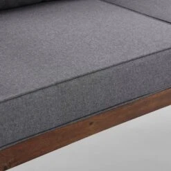 Saybrook Modern Metal And Wood Patio Loveseat - Gray/Dark Brown - Saracina Home -Garden & Outdoors GUEST 8ebe81a5 449a 4cda b83f 3d9bc9da3073