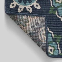 5'3" X 7' Medallion Outdoor Rug Navy/Green - Christopher Knight Home -Garden & Outdoors GUEST 8ed69c7a 4a5c 4e16 a4d8 28161d8d9a67