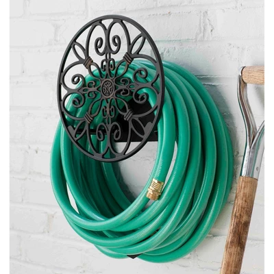 Liberty Garden LBG-N-670 Decorative Hose Wall Mount Butler For 125' Of 6.5" Hose For Backyard, Garden, Or Home In Black 4 Liberty Garden LBG-N-670 Decorative Hose Wall Mount Butler For 125' Of 6.5" Hose For Backyard, Garden, Or Home In Black - Image 2