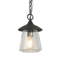 9.5" Metal/Glass Outdoor Pendant Light Black - LNC -Garden & Outdoors GUEST 8f70941c ed04 4023 bfc0 28a33bc89338