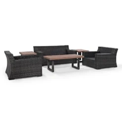 Beaufort 6pc Outdoor Wicker Conversation Set - Mist - Crosley -Garden & Outdoors GUEST 8fabac0d 743e 40c2 803b 1f9521b95a3c