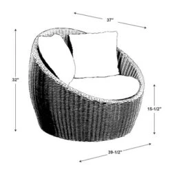 Linon Rylee Snuggle Aluminum & Rattan Club Chair Brown -Garden & Outdoors GUEST 8fcca59d 3318 4027 b861 37c42b990f2b