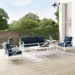Kaplan 5pc Outdoor Sofa Set With Sofa & 2 Chairs With Coffee Table & Side Table - Crosley 17 Kaplan 5pc Outdoor Sofa Set With Sofa & 2 Chairs With Coffee Table & Side Table - Crosley -Garden & Outdoors GUEST 8ff40cf5 33e5 4dea af14 8355e9a0af80