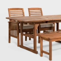 Ravenscroft 4pc Extendable Acacia Wood Outdoor Dining Set - Saracina Home 13 Ravenscroft 4pc Extendable Acacia Wood Outdoor Dining Set - Saracina Home -Garden & Outdoors GUEST 9093e35d 2049 4ddb a85b 14254399b8d2