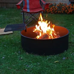 Sunnydaze Decor Sunnydaze Outdoor Heavy-Duty Steel Portable Campfire Ring With Cooking Grate And Fire Poker - 36" - Black -Garden & Outdoors GUEST 90a333f0 4bdd 4078 9054 941c650b68b2