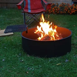 Sunnydaze Decor Sunnydaze Outdoor Heavy-Duty Steel Portable Campfire Ring With Cooking Grate And Fire Poker - 36" - Black -Garden & Outdoors GUEST 90e72c30 f031 45a0 afb6 78be94a75fb9