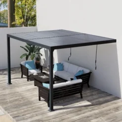 Aoodor Outdoor Louvered Pergola Adjustable Louvered Sloping Roof Wall-Mounted Pergola 19 Aoodor Outdoor Louvered Pergola Adjustable Louvered Sloping Roof Wall-Mounted Pergola -Garden & Outdoors GUEST 9106a932 a2c7 4c94 a360 737a2eda0c00