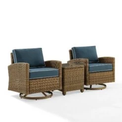 3pc Bradenton Outdoor Steel Swivel Rocking Chairs - Crosley -Garden & Outdoors GUEST 9201380f 9836 4062 8712 2082cd1dc0be