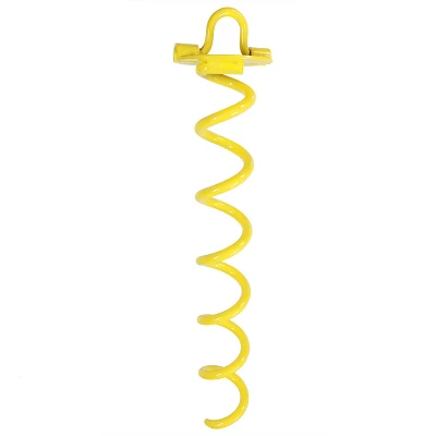 Sunnydaze Decor Sunnydaze Outdoor Tarp Tent Tie-Out Heavy-Duty Spiral Ground Anchor Stake With Folding Ring - Yellow 6 Sunnydaze Decor Sunnydaze Outdoor Tarp Tent Tie-Out Heavy-Duty Spiral Ground Anchor Stake With Folding Ring - Yellow - Image 4