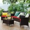 Costway 4PCS Patio Furniture Set Rattan Conversation Set W/ Tempered Glass Coffee Table Cushion Red 2 Costway 4PCS Patio Furniture Set Rattan Conversation Set W/ Tempered Glass Coffee Table Cushion Red -Garden & Outdoors GUEST 933b12b0 a59f 47c6 8165 22a2c41edcf1