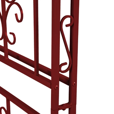 Evergreen Montebello Iron Garden Arbor, Americana Red- 53 X 84 X 23 Inches Fade And Weather Resistant Outdoor Decor 7 Evergreen Montebello Iron Garden Arbor, Americana Red- 53 X 84 X 23 Inches Fade And Weather Resistant Outdoor Decor - Image 5