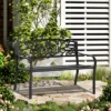 Outsunny 50" Blossoming Pattern Garden Decorative Patio Park Bench With Beautiful Floral Design & Relaxing Comfortable Build -Garden & Outdoors GUEST 935cec6e b29e 480c ac46 aeaba5714be6