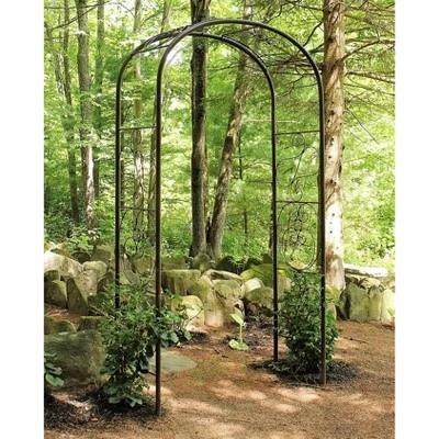 Achla Designs 99" Elegant Handcrafted Ferro Firenze Iron Garden Arbor Roman Bronze Powder Coated 8 Achla Designs 99" Elegant Handcrafted Ferro Firenze Iron Garden Arbor Roman Bronze Powder Coated - Image 6