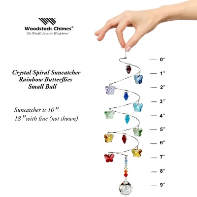 Woodstock Wind Chimes Woodstock Rainbow Makers Collection, Crystal Spiral, 10'' Rainbow Butterflies Small Ball Crystal Suncatcher CS21 5 Woodstock Wind Chimes Woodstock Rainbow Makers Collection, Crystal Spiral, 10'' Rainbow Butterflies Small Ball Crystal Suncatcher CS21 - Image 3