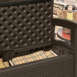 Suncast Loveseat With Storage Area & Trash Hideaway 33 Gallon Capacity Container -Garden & Outdoors GUEST 966ba212 2aae 4380 883a 4d970b08689d