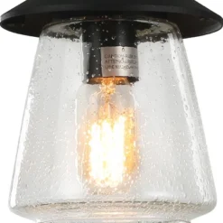 9.5" Metal/Glass Outdoor Pendant Light Black - LNC -Garden & Outdoors GUEST 96f9dac6 5e01 4e8b a05d 0dc31bcb6a60