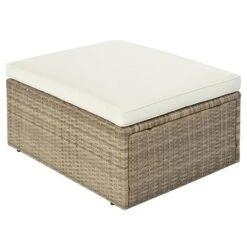 5pc Wicker Patio Seating Set With Cushions - Brown/Beige - GODEER -Garden & Outdoors GUEST 971e1339 e66c 4c3b bd96 8556924387f3