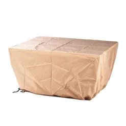 5pc Outdoor Dining Set With 48" Rectangle Fire Table & Deep Seating Swivel Rocking Chairs, Wind Blocker Lid & Covers - Oakland Living -Garden & Outdoors GUEST 97393a97 6587 43e2 aae9 58288ef92ca8