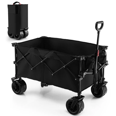 Costway Folding Collapsible Wagon Utility Garden Cart W/ Wide Wheels Adjustable Handle 13 Costway Folding Collapsible Wagon Utility Garden Cart W/ Wide Wheels Adjustable Handle - Image 11