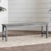 Ravenscroft Modern Boho Acacia Wood Slat Top Outdoor Dining Bench - Gray Wash - Saracina Home -Garden & Outdoors GUEST 97804647 7291 4fca 8eee 82ae99833723