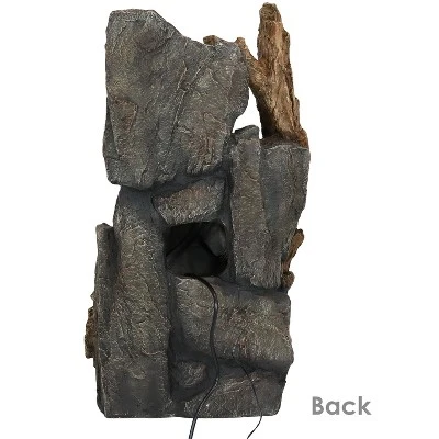 Sunnydaze Decor Sunnydaze 35"H Electric Polyresin Cascading Mountainside Outdoor Water Fountain With LED Lights 9 Sunnydaze Decor Sunnydaze 35"H Electric Polyresin Cascading Mountainside Outdoor Water Fountain With LED Lights - Image 7