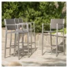 Cape Coral 4pk All-Weather Wicker/Metal Patio Barstools - Gray - Christopher Knight Home