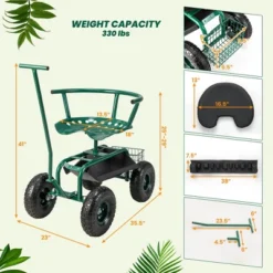 Costway Rolling Garden Cart Outdoor Gardening Workseat With Adjustable Height &Tool Storage 12 Costway Rolling Garden Cart Outdoor Gardening Workseat With Adjustable Height &Tool Storage -Garden & Outdoors GUEST 99b7fdbc b64c 456f 89a0 5424c34d1ffa