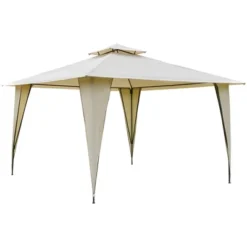 Outsunny 12' X 12' Outdoor Canopy Tent Party Gazebo With Double-Tier Roof, Steel Frame, Included Ground Stakes -Garden & Outdoors GUEST 9a0e38f7 9d4b 45f6 825d d24a6ddf5aeb
