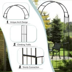 Costway Garden Arch Arbor Trellis With Gate 7.5 Ft Patio Archway Pergola For Wedding 18 Costway Garden Arch Arbor Trellis With Gate 7.5 Ft Patio Archway Pergola For Wedding -Garden & Outdoors GUEST 9b8c81de 38cb 4742 b26e ee3c3fe20860