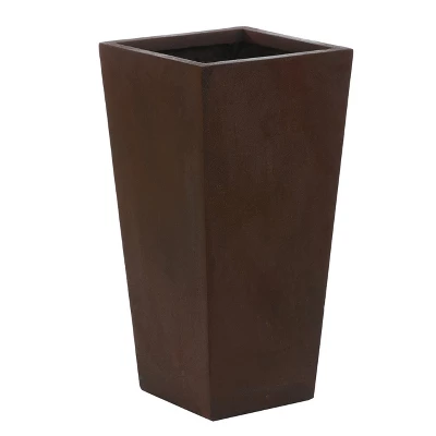 LuxenHome Square Tapered 18.5" H House Planters, Indoor & Outdoor Black 5 LuxenHome Square Tapered 18.5" H House Planters, Indoor & Outdoor Black - Image 3