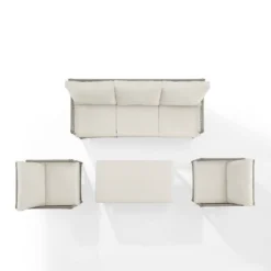 4pc Thatcher Outdoor Steel Conversation Set Creme/Driftwood - Crosley -Garden & Outdoors GUEST 9c605432 440a 44fe 85ee dc1774883525