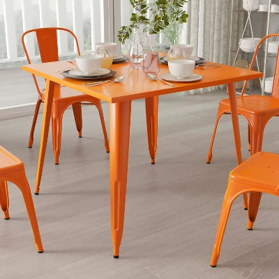 Merrick Lane Adana 35.5" Square Metal Dining Table For Indoor And Outdoor Use 4 Merrick Lane Adana 35.5" Square Metal Dining Table For Indoor And Outdoor Use - Image 2