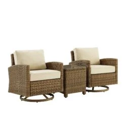 3pc Bradenton Outdoor Steel Swivel Rocking Chairs - Crosley -Garden & Outdoors GUEST 9d0ccd67 09ca 474c a51b 85a07d7ddee9