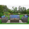 5pc Wicker Outdoor Conversation Set Blue/Brown - EDYO LIVING -Garden & Outdoors GUEST 9dcea419 e76d 4595 a067 0a5140363c6d