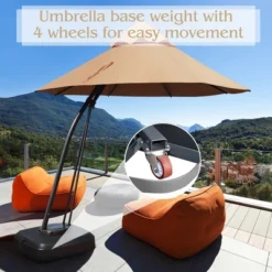 Costway 11FT Outdoor Cantilever Offset Hanging Umbrella W/ Base Wheel -Garden & Outdoors GUEST 9e1638f6 9678 4b64 9d1a 533f575ea368