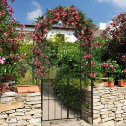 Costway Garden Arch Arbor Trellis With Gate 7.5 Ft Patio Archway Pergola For Wedding 14 Costway Garden Arch Arbor Trellis With Gate 7.5 Ft Patio Archway Pergola For Wedding -Garden & Outdoors GUEST 9ee8c89f 2736 4e47 8bd4 bae6ec3434ed