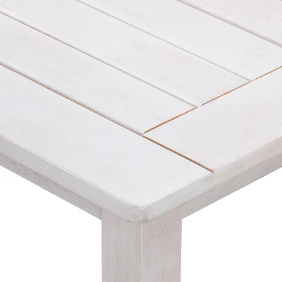 Outdoor Coffee Table - Whitewash - CorLiving 5 Outdoor Coffee Table - Whitewash - CorLiving - Image 3