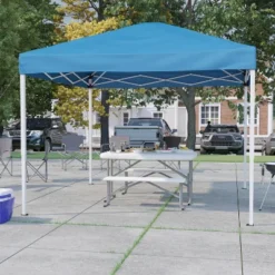 Flash Furniture 10'x10' Pop Up Event Canopy Tent With Carry Bag And Folding Bench Set - Portable Tailgate, Camping, Event Set -Garden & Outdoors GUEST a188043c 2bf2 470e 83bd 902f33891c87