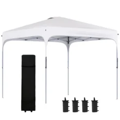 Outsunny 8' X 8' Pop Up Canopy, Foldable Gazebo Tent With Carry Bag With Wheels And 4 Leg Weight Bags For Outdoor Garden Patio Party -Garden & Outdoors GUEST a1af768e e210 4d06 801e ad4f8aebe728