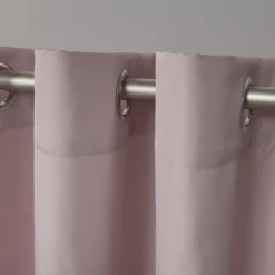 Set Of 2 Canvas Grommet Top Light Filtering Window Curtain Panels - Nicole Miller