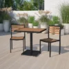 Flash Furniture Lark Outdoor Patio Bistro Dining Table Set With 2 Chairs And Faux Teak Poly Slats -Garden & Outdoors GUEST a3a49866 bad9 45e7 8791 569882f91c53
