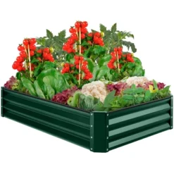 Best Choice Products 6x3x1ft Outdoor Metal Raised Garden Bed For Vegetables, Flowers, Herbs, Plants -Garden & Outdoors GUEST a4644bda 05ee 4791 82fa 9c93bcaef307